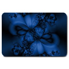 Dark Blue Abstract Pattern Large Doormat  by SpinnyChairDesigns