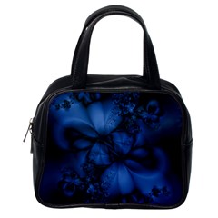 Dark Blue Abstract Pattern Classic Handbag (one Side) by SpinnyChairDesigns