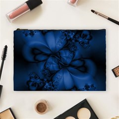 Dark Blue Abstract Pattern Cosmetic Bag (large) by SpinnyChairDesigns