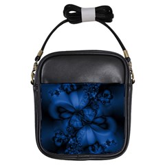 Dark Blue Abstract Pattern Girls Sling Bag by SpinnyChairDesigns