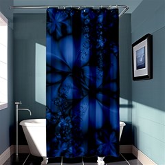 Dark Blue Abstract Pattern Shower Curtain 36  X 72  (stall)  by SpinnyChairDesigns