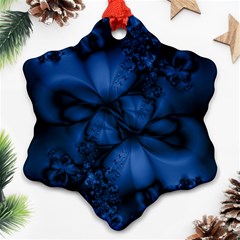 Dark Blue Abstract Pattern Ornament (snowflake) by SpinnyChairDesigns