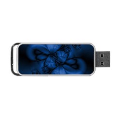 Dark Blue Abstract Pattern Portable Usb Flash (one Side) by SpinnyChairDesigns