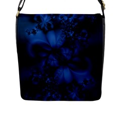 Dark Blue Abstract Pattern Flap Closure Messenger Bag (l) by SpinnyChairDesigns