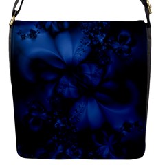 Dark Blue Abstract Pattern Flap Closure Messenger Bag (s) by SpinnyChairDesigns