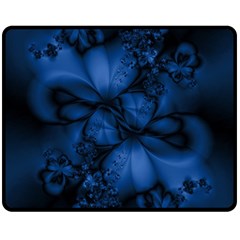 Dark Blue Abstract Pattern Double Sided Fleece Blanket (medium)  by SpinnyChairDesigns