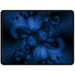 Dark Blue Abstract Pattern Double Sided Fleece Blanket (large)  by SpinnyChairDesigns