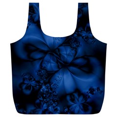 Dark Blue Abstract Pattern Full Print Recycle Bag (xl) by SpinnyChairDesigns