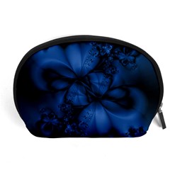 Dark Blue Abstract Pattern Accessory Pouch (large) by SpinnyChairDesigns