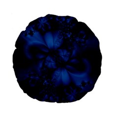 Dark Blue Abstract Pattern Standard 15  Premium Flano Round Cushions by SpinnyChairDesigns