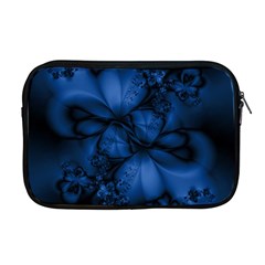 Dark Blue Abstract Pattern Apple Macbook Pro 17  Zipper Case by SpinnyChairDesigns