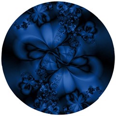 Dark Blue Abstract Pattern Wooden Puzzle Round by SpinnyChairDesigns