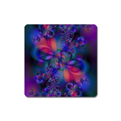 Abstract Floral Art Print Square Magnet by SpinnyChairDesigns