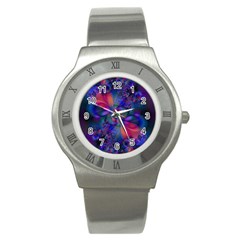 Abstract Floral Art Print Stainless Steel Watch by SpinnyChairDesigns