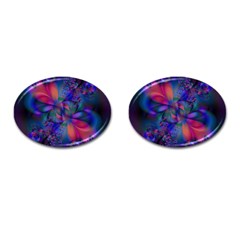 Abstract Floral Art Print Cufflinks (oval) by SpinnyChairDesigns