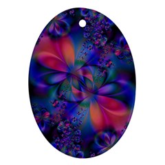 Abstract Floral Art Print Oval Ornament (two Sides) by SpinnyChairDesigns