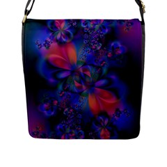 Abstract Floral Art Print Flap Closure Messenger Bag (l) by SpinnyChairDesigns