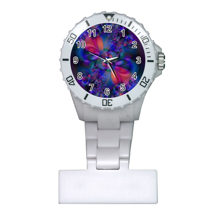 Abstract Floral Art Print Plastic Nurses Watch