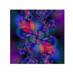 Abstract Floral Art Print Small Satin Scarf (square) by SpinnyChairDesigns