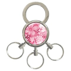 Blush Pink Watercolor Flowers 3-ring Key Chain by SpinnyChairDesigns