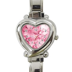 Blush Pink Watercolor Flowers Heart Italian Charm Watch by SpinnyChairDesigns