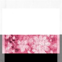 Blush Pink Watercolor Flowers Rectangular Jigsaw Puzzl by SpinnyChairDesigns