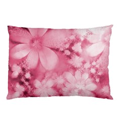 Blush Pink Watercolor Flowers Pillow Case by SpinnyChairDesigns