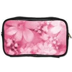 Blush Pink Watercolor Flowers Toiletries Bag (one Side) by SpinnyChairDesigns