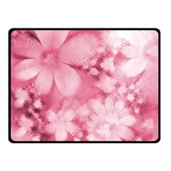 Blush Pink Watercolor Flowers Double Sided Fleece Blanket (small)  by SpinnyChairDesigns