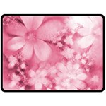 Blush Pink Watercolor Flowers Double Sided Fleece Blanket (Large)  80 x60  Blanket Front