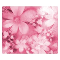 Blush Pink Watercolor Flowers Double Sided Flano Blanket (small)  by SpinnyChairDesigns