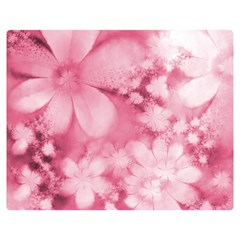 Blush Pink Watercolor Flowers Double Sided Flano Blanket (medium)  by SpinnyChairDesigns