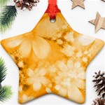 Saffron Yellow Watercolor Floral Print Ornament (Star) Front