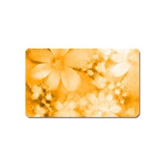 Saffron Yellow Watercolor Floral Print Magnet (name Card) by SpinnyChairDesigns