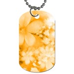 Saffron Yellow Watercolor Floral Print Dog Tag (One Side) Front