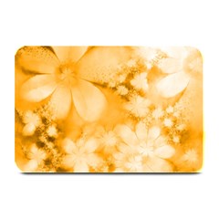 Saffron Yellow Watercolor Floral Print Plate Mats by SpinnyChairDesigns