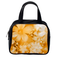 Saffron Yellow Watercolor Floral Print Classic Handbag (one Side) by SpinnyChairDesigns