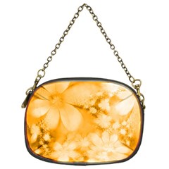 Saffron Yellow Watercolor Floral Print Chain Purse (one Side) by SpinnyChairDesigns