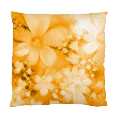 Saffron Yellow Watercolor Floral Print Standard Cushion Case (two Sides) by SpinnyChairDesigns