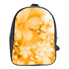 Saffron Yellow Watercolor Floral Print School Bag (large) by SpinnyChairDesigns