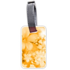 Saffron Yellow Watercolor Floral Print Luggage Tag (one Side) by SpinnyChairDesigns