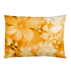 Saffron Yellow Watercolor Floral Print Pillow Case (two Sides) by SpinnyChairDesigns