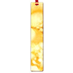 Saffron Yellow Watercolor Floral Print Large Book Marks by SpinnyChairDesigns