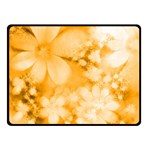 Saffron Yellow Watercolor Floral Print Double Sided Fleece Blanket (Small)  45 x34  Blanket Front