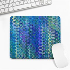 Boho Blue Wildflower Print Large Mousepads by SpinnyChairDesigns