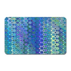 Boho Blue Wildflower Print Magnet (rectangular) by SpinnyChairDesigns