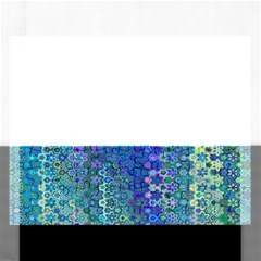 Boho Blue Wildflower Print Rectangular Jigsaw Puzzl by SpinnyChairDesigns