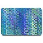 Boho Blue Wildflower Print Large Doormat  30 x20  Door Mat