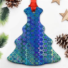 Boho Blue Wildflower Print Ornament (christmas Tree)  by SpinnyChairDesigns