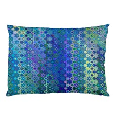 Boho Blue Wildflower Print Pillow Case (two Sides) by SpinnyChairDesigns